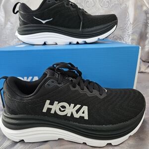 HOKA Gaviota 5 Black and White Womens Running Shoes